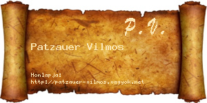 Patzauer Vilmos névjegykártya